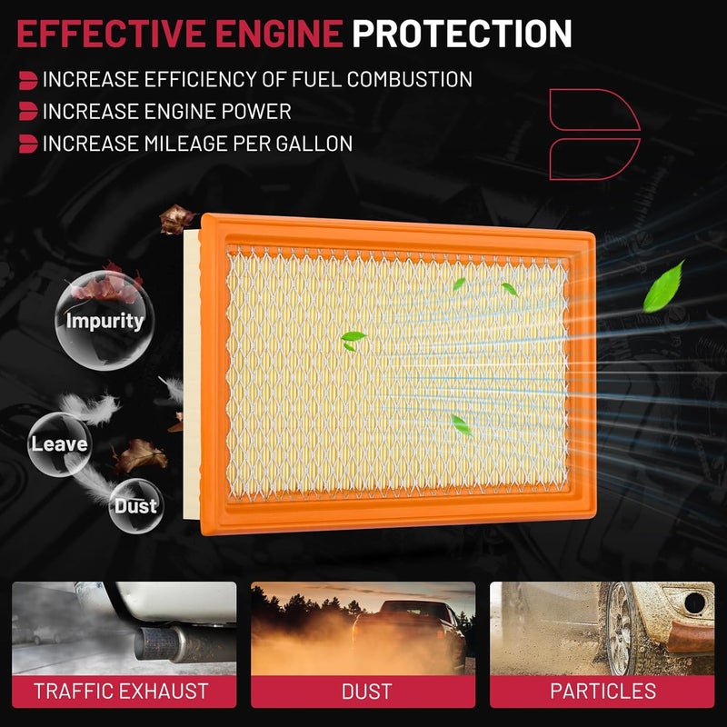 BDFHYK A24278 Engine Air Filter Compatible with Infiniti FX35, G20, JX35, M30, Compatible with Nissan 350Z, Altima, Frontier, Murano, Pathfinder, Quest, Sentra, Xterra, Forester, 200SX, 240SX, 300ZX - Image 3